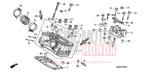 REAR CYLINDER HEAD XL650VY de 2000